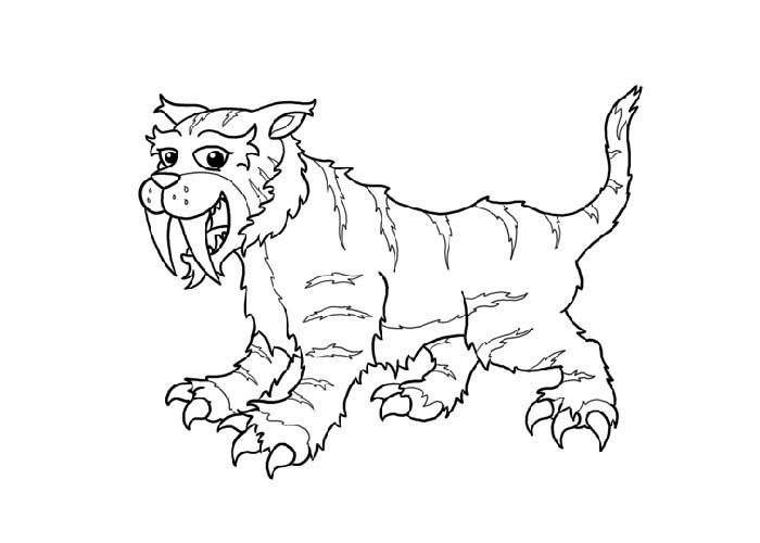 saber tooth tiger printable coloring pages - photo #3